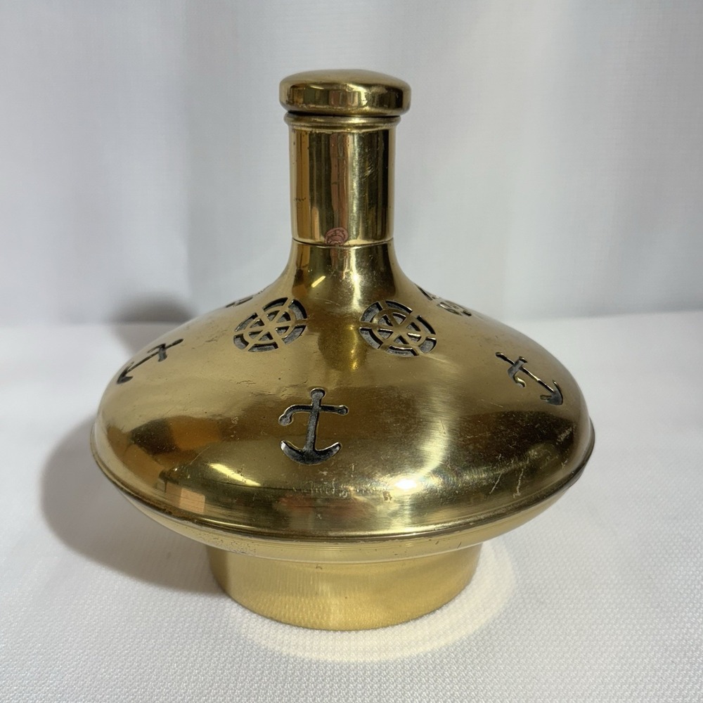 Rare & Unique 1950 Music Box Brass Flask‎ or Decanter Made in Sweden